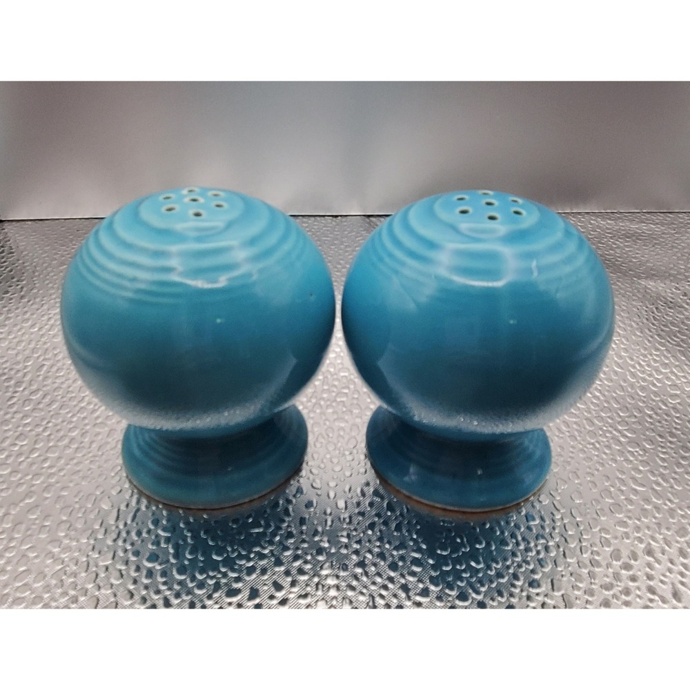 Fiesta Turquoise Salt and Pepper Shakers Set Fiestaware Ceramic Blue 2.25in